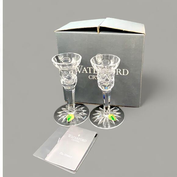 Waterford Crystal Lismore Vintage Candle Stick Holders with Original Box - Picture 2 of 8